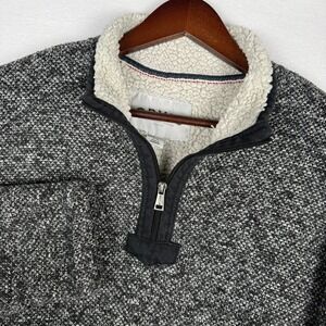 Orvis Sherpa Lined Sweater Mens Medium‎ 1/4 Zip Pullover Mock Neck 1247213